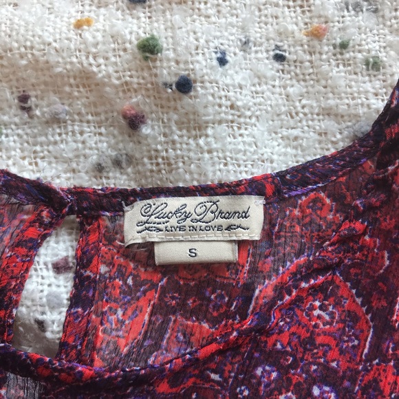 Lucky Brand Paisley Peasant Blouse - Picture 4 of 13